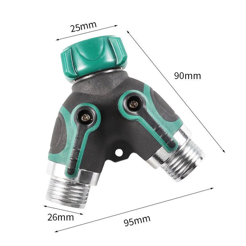 Y-Type Zinc Alloy Hose Splitter – 2-Way Faucet Diverter Connector