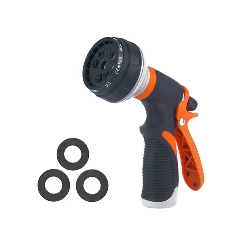 8-Pattern Garden Hose Nozzle – High-Pressure Water Gun for Car Washing & Yard Spraying