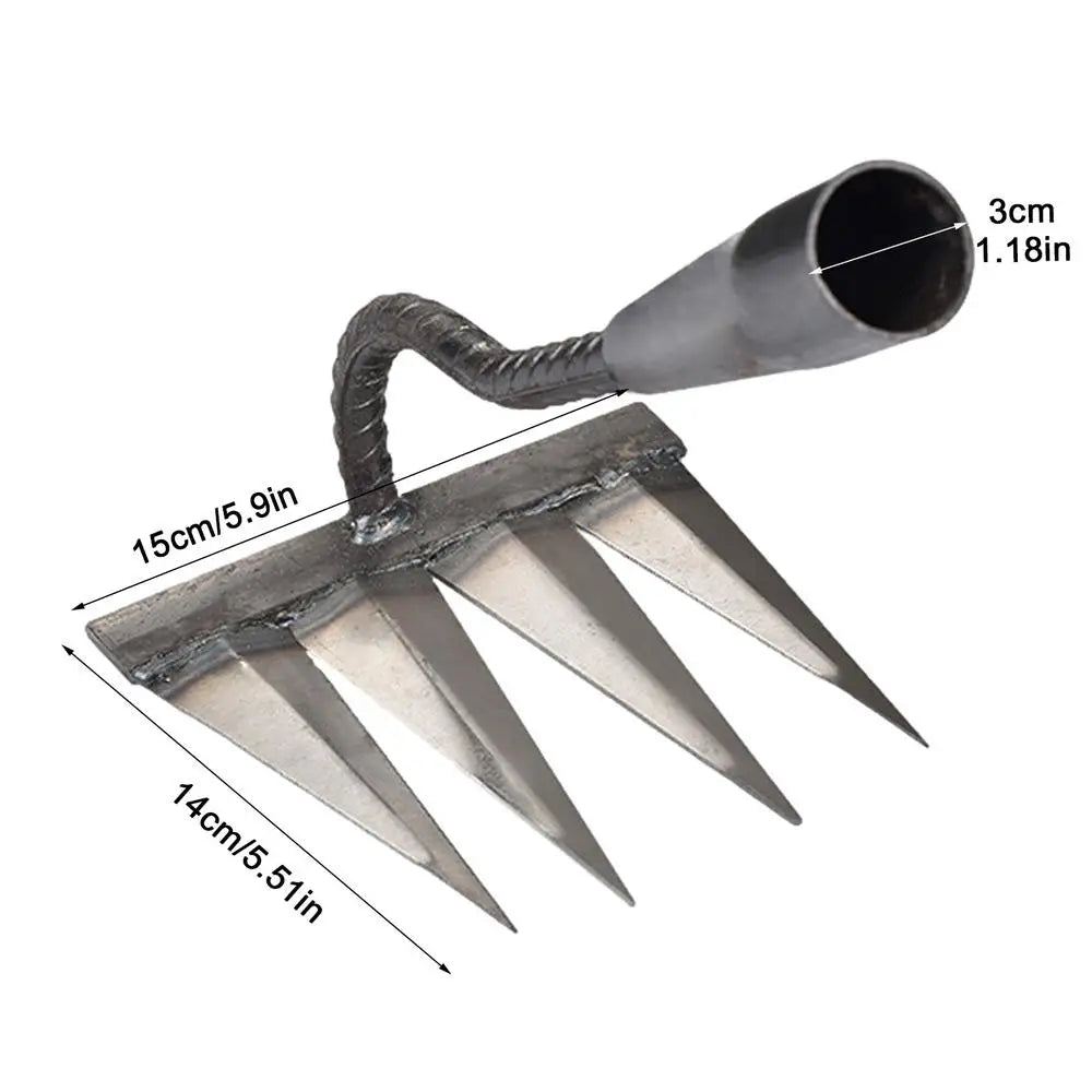 Heavy Duty Metal Weeding Hoe Rake – Carbon Steel Garden Tool