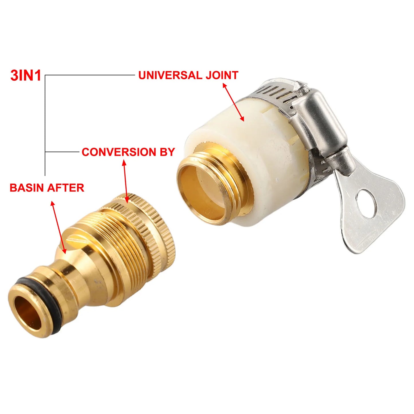 15–23mm Universal Hose Tap Adapter – Multi-Thread Faucet Connector for Garden Watering, Pipe Fitting & Outdoor Taps