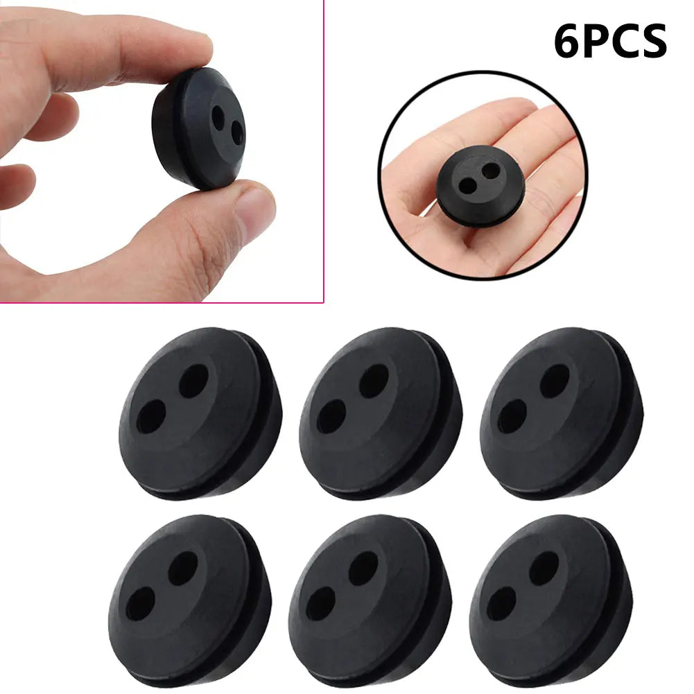 6PCS Rubber Fuel Tank Grommets – 2-Hole Seals for Hedge Trimmers & Brush Cutters
