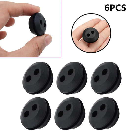 6PCS Rubber Fuel Tank Grommets – 2-Hole Seals for Hedge Trimmers & Brush Cutters