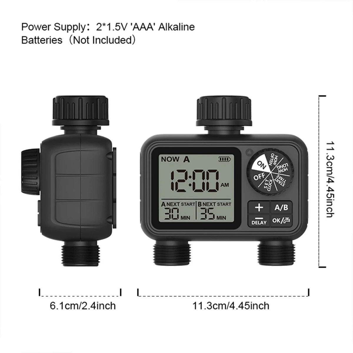 2-Outlet Digital Water Timer – Dual Zone Irrigation Controller (HCT-M06)