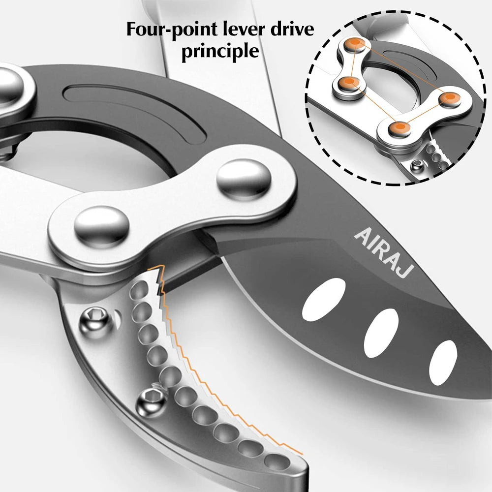 AIRAJ Telescopic Bypass Loppers – Gear-Driven, Cuts 30mm+ Branches