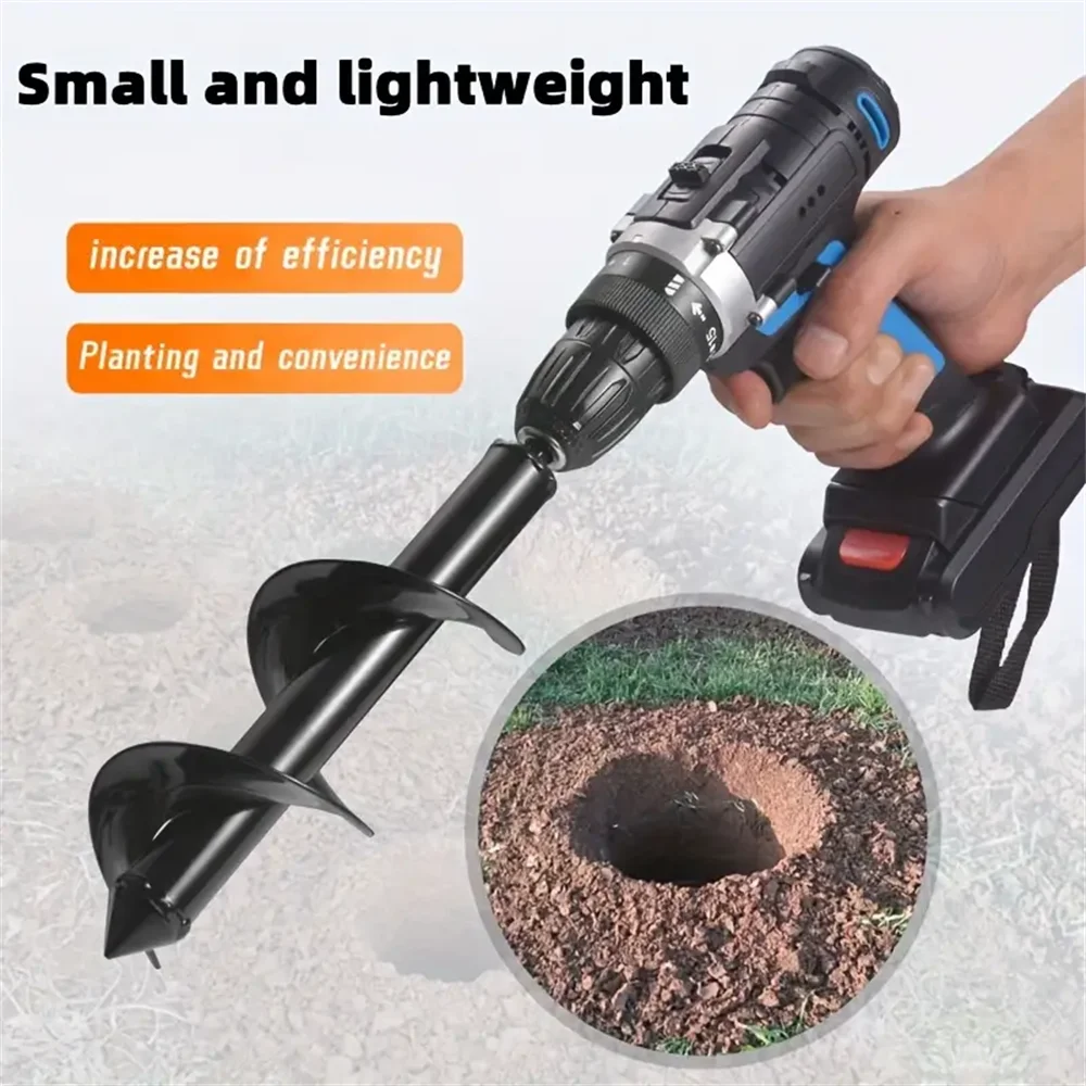 Garden Auger Spiral Drill Bit – 3/8" Hex Planting Hole Digger