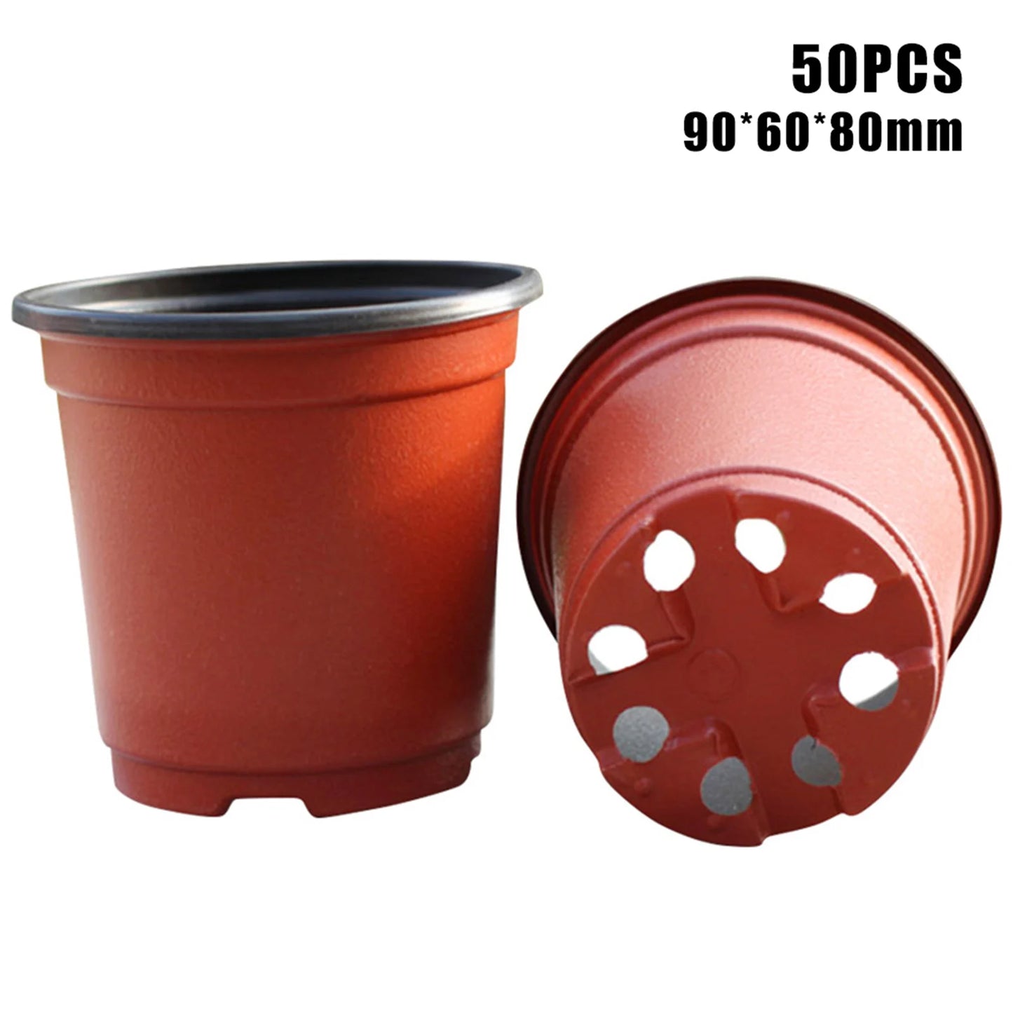 50/100pcs Plastic Nursery Pots – 9–14cm Grow Containers for Seedlings