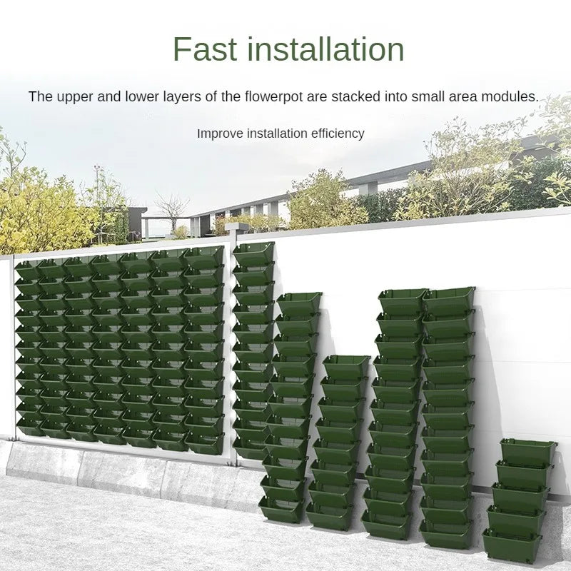 Vertical Garden Wall Planter – Hanging Plastic Flower Pot Box