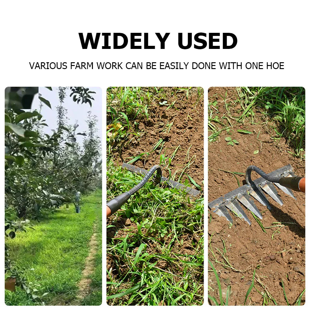 Steel Weeding Hoe Rake – Hand Soil Loosening & Garden Puller Tool
