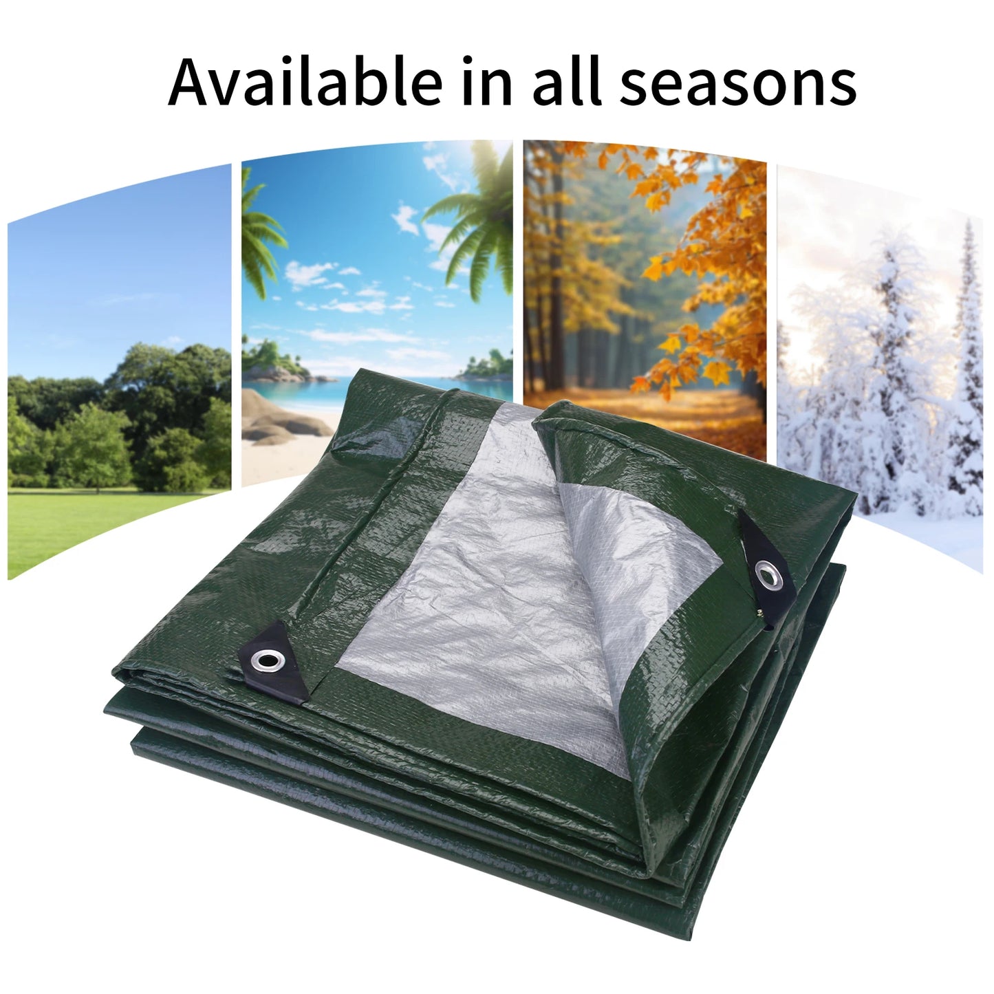 Waterproof Camping Tarp – 5x4m, 4x3m, 3x3m Outdoor Sun Shelter