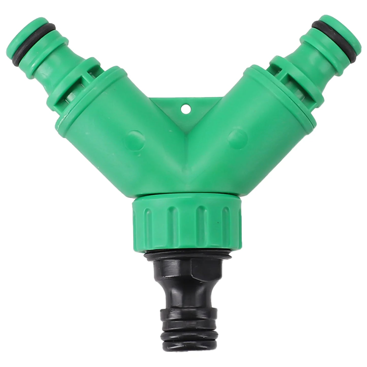 2-Way Y-Shaped Garden Hose Splitter with Valves – 3/4" Plastic Adapter