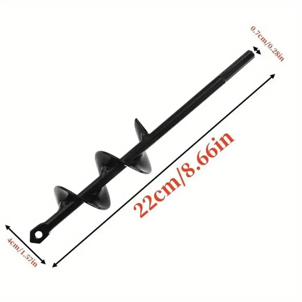 Garden Auger Spiral Drill Bit – 3/8" Hex Planting Hole Digger