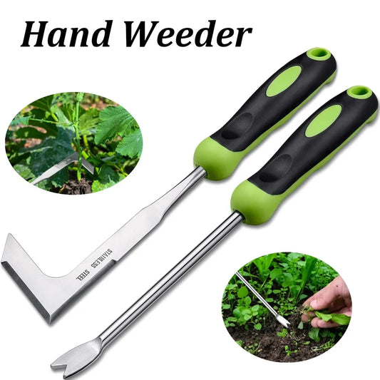 Stainless Steel L-Shaped Weeding Tool Set – Manual Garden Root Remover