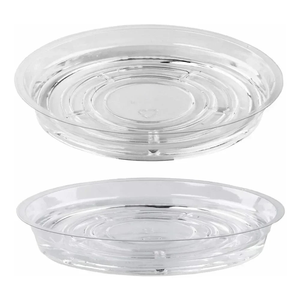10PCS Clear Round Plant Saucer Drip Trays – PET Pot Base & Multipurpose Storage Tray for Indoor Plants, Snacks, or Desktop Use