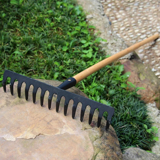 14-Tooth Stainless Steel Farming Rake – Garden & Agricultural Tool