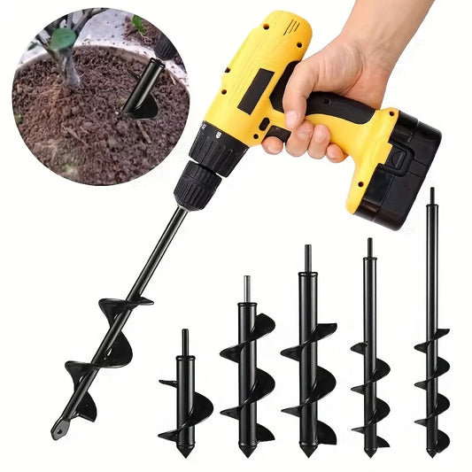Auger Drill Bit Set for Planting — Spiral Hole Punch for Easy Digging & Soil Loosening (Fits Electric Drills)