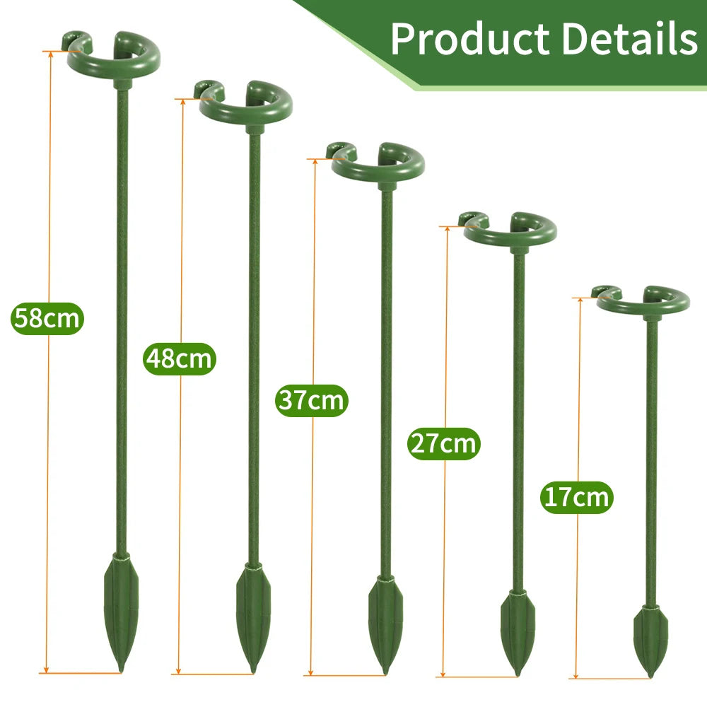 5/10PCS Plant Support Stakes – Orchid & Flower Fixing Rods (17–58cm)