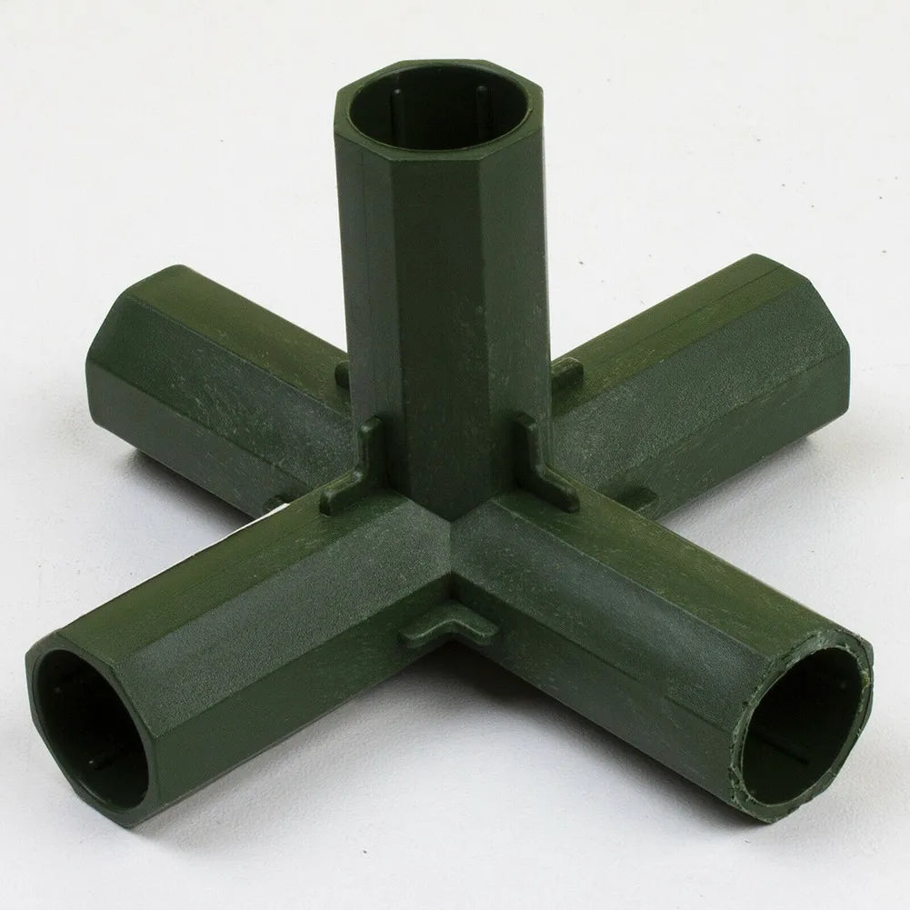 4PCS Greenhouse Pole Connectors – 16-17mm Plastic Structure Joints for Garden Frames & Plant Supports