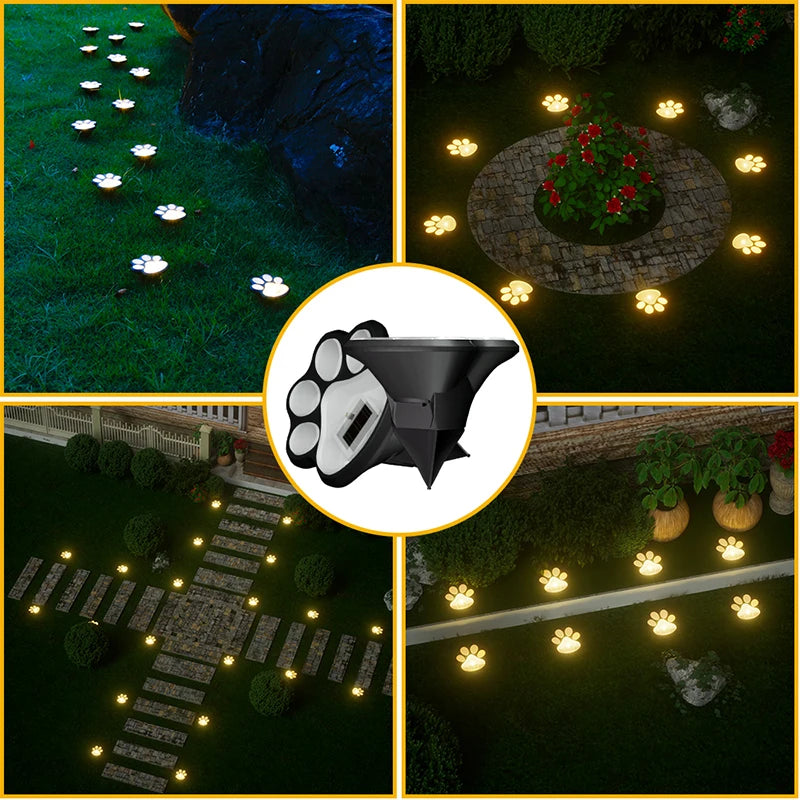 4PCS Solar Dog Claw LED Outdoor Lights – Energy-Saving Lawn & Landscape Lamps for Garden, Patio, Stairs & Camping