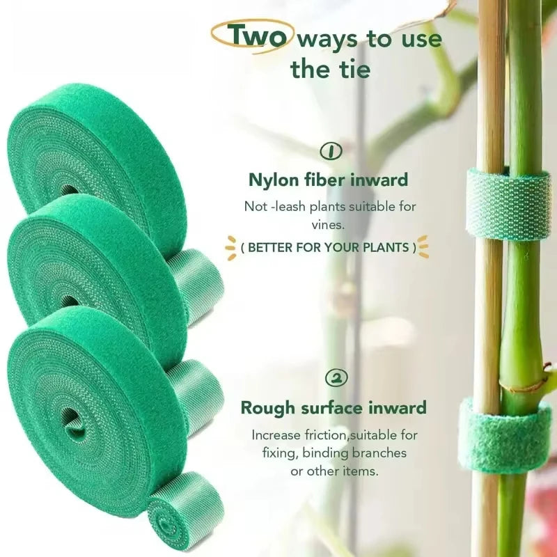 Reusable Nylon Plant Support Tape – Adjustable Hook & Loop Tie