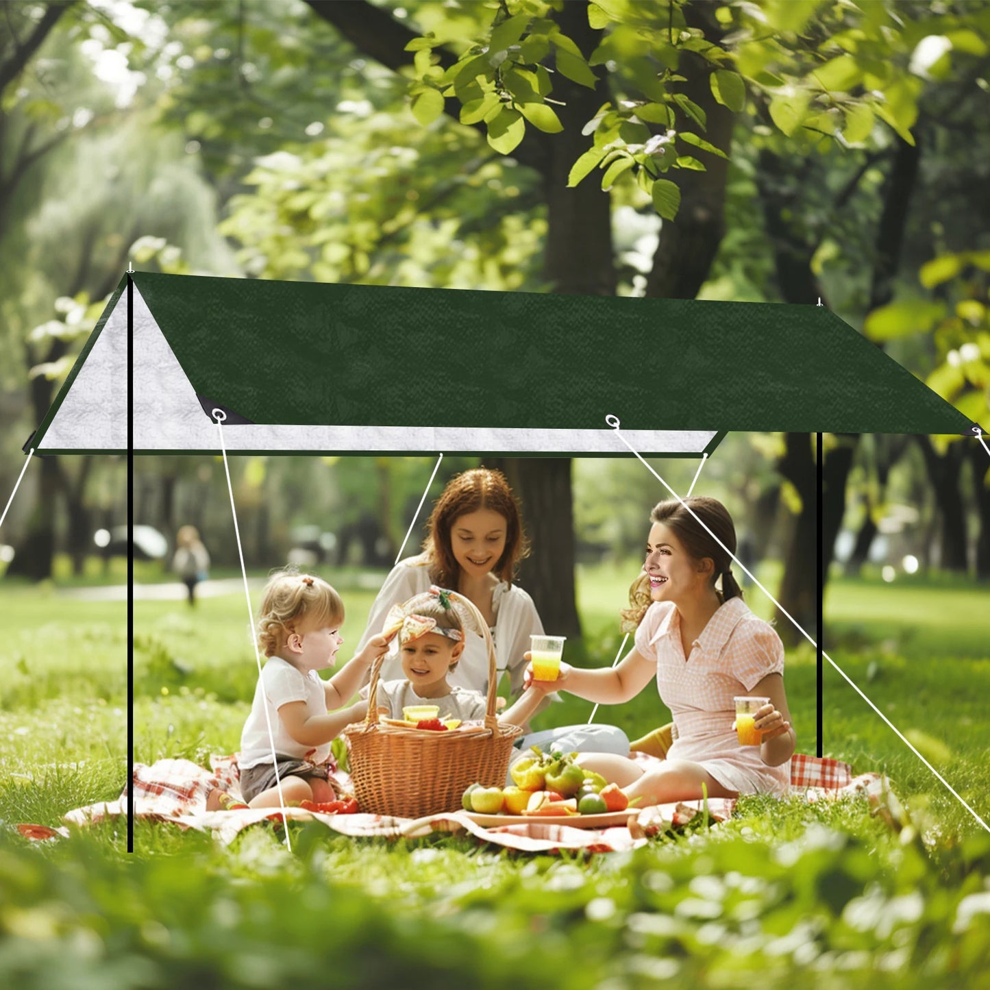 Waterproof Camping Tarp – 5x4m, 4x3m, 3x3m Outdoor Sun Shelter