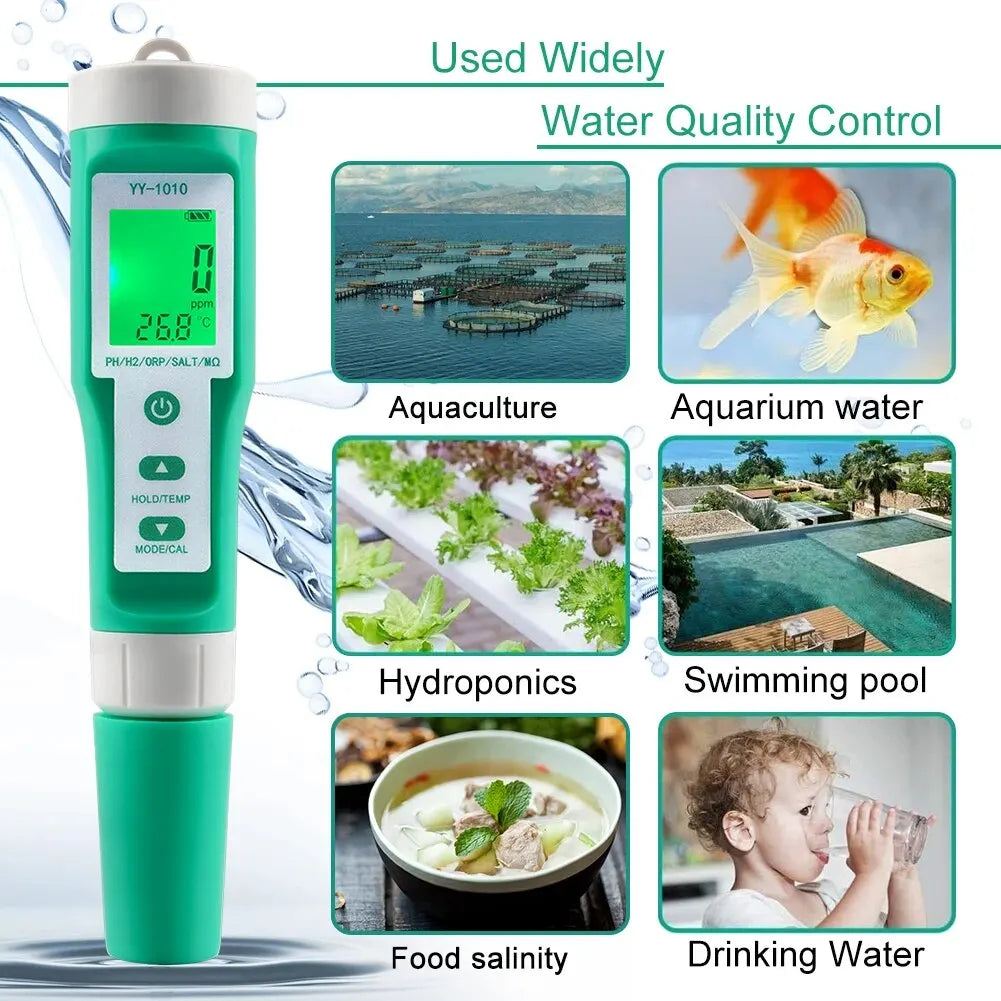 Yieryi 7-in-1 Water Quality Tester – pH, TDS, EC, ORP, Temp, Salinity