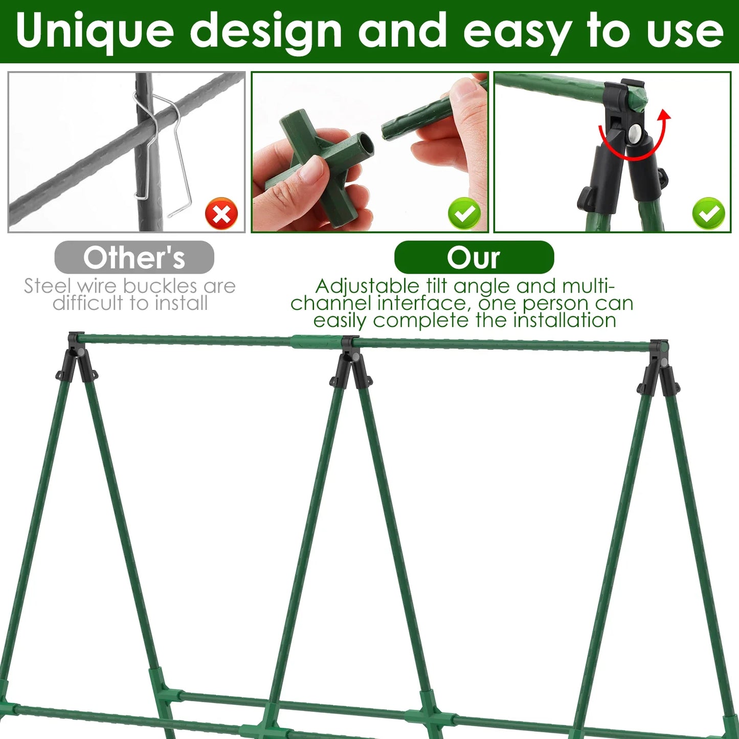 A-Frame Cucumber Trellis – Adjustable Vegetable Climbing Support