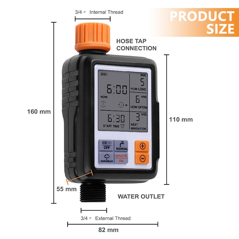 Eshico Digital Water Timer – Automatic Garden Irrigation Controller