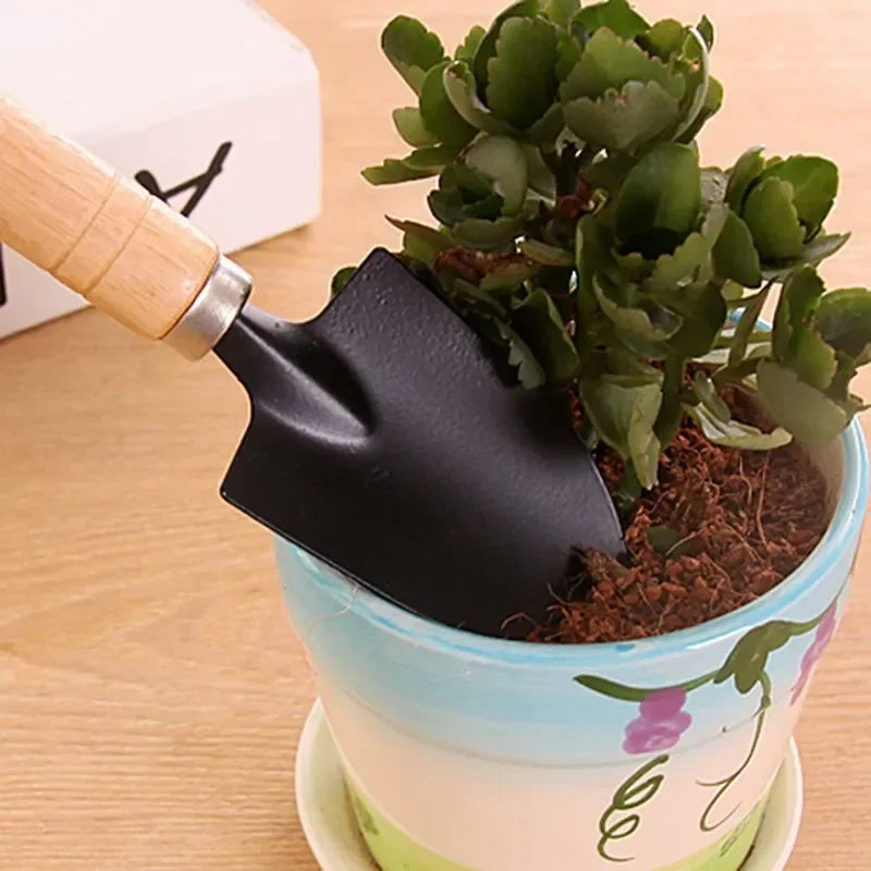 3PCS Mini Garden Tool Set – Small Shovel, Rake & Trowel for Indoor Plants & Flower Pots
