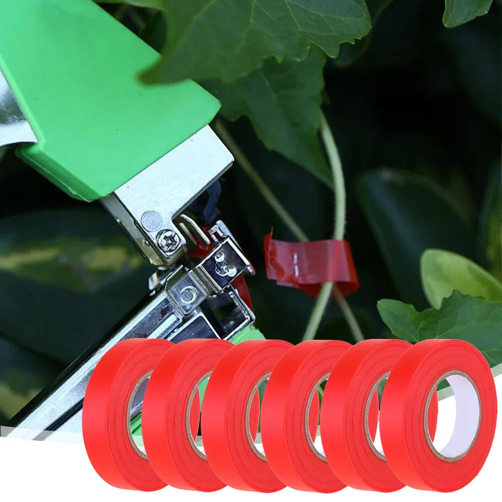 6-20pcs PVC Plant Tie Tape with Staples — Branch Tying Tape for Garden Tools & Tying Machines (Vegetables, Vines, Fruit Trees)