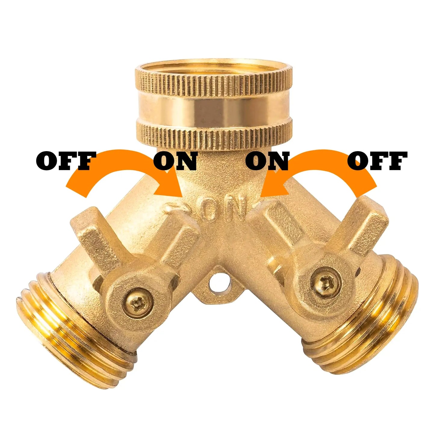 3/4" Brass Garden Hose Splitter – 2-Way Y Connector (1/2/3 Sets)