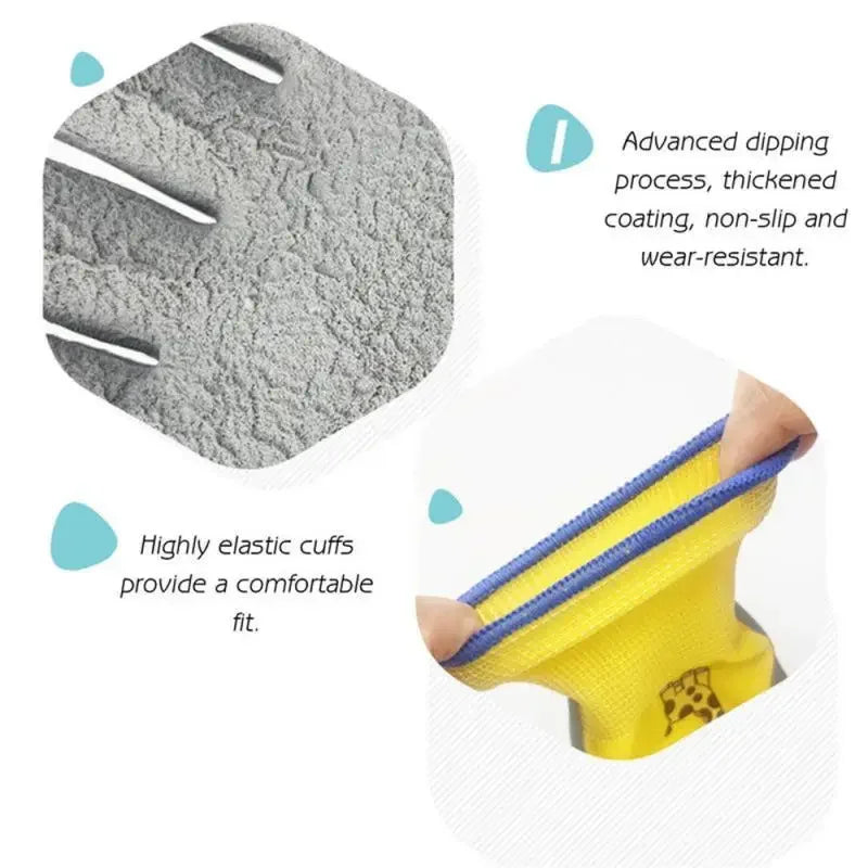Kids Waterproof Garden Gloves – Durable Non-Slip Safety Work Gloves for Children (Pink/Blue/Yellow)