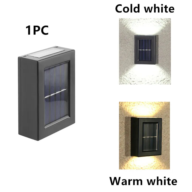 Solar LED Wall Lights – IP65 Waterproof Outdoor Garden Lighting (1–16 PCS)