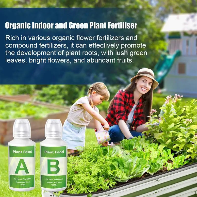 Hydroponic Fertilizer AB Two-Part Set – Liquid Plant Food for Flowers, Vegetables & Grass Growth