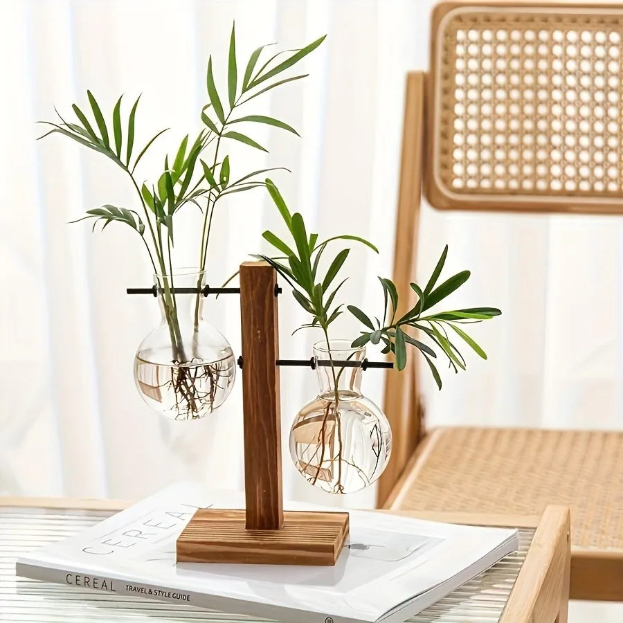 Vintage Hydroponic Glass Vase – Desktop Plant Propagation Terrarium