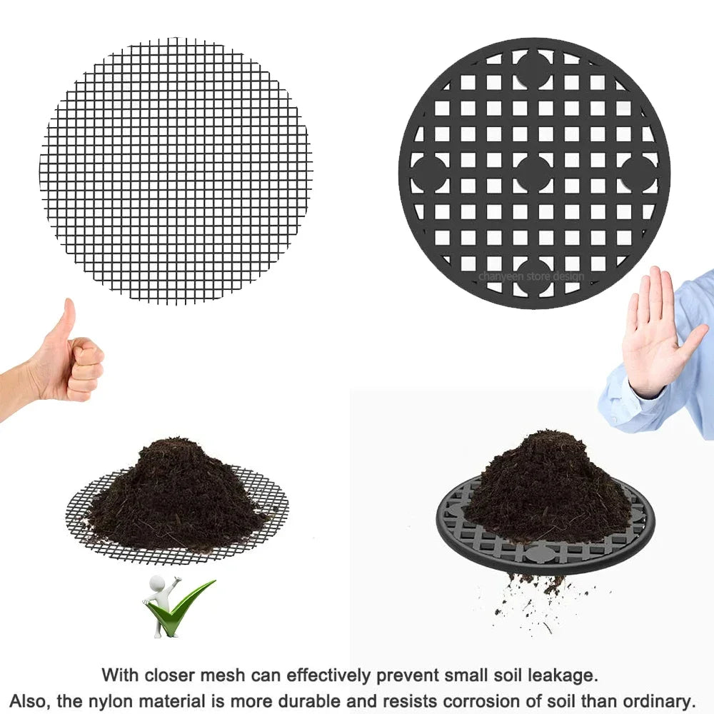 Round Pot Drainage Mesh Pads – Prevent Soil Loss in Plant Pots
