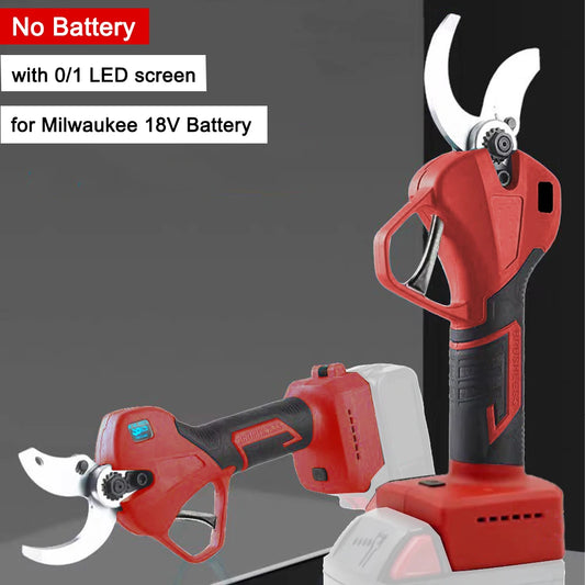 Brushless Electric Pruning Shears – Cordless Garden Tool with LED Display (Fits Milwaukee 18V Battery)