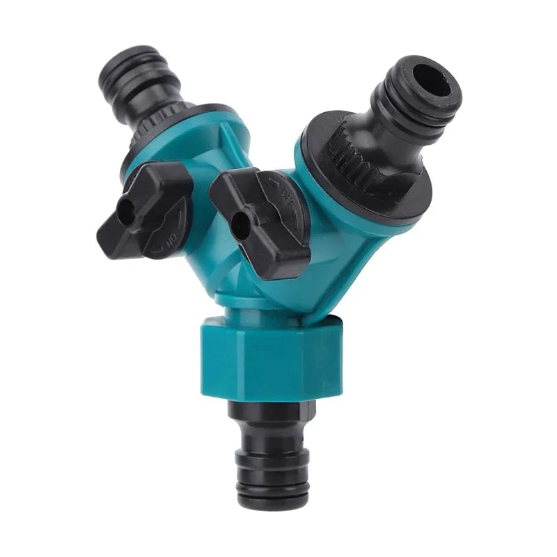 2-Way Garden Hose Splitter with Shut-Off Valves – 3/4" Connector