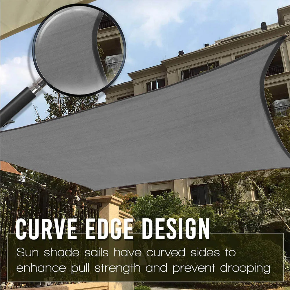 Rectangle Sun Shade Sail – UV Block Waterproof Canopy for Patio, Garden & Backyard (Multiple Sizes)