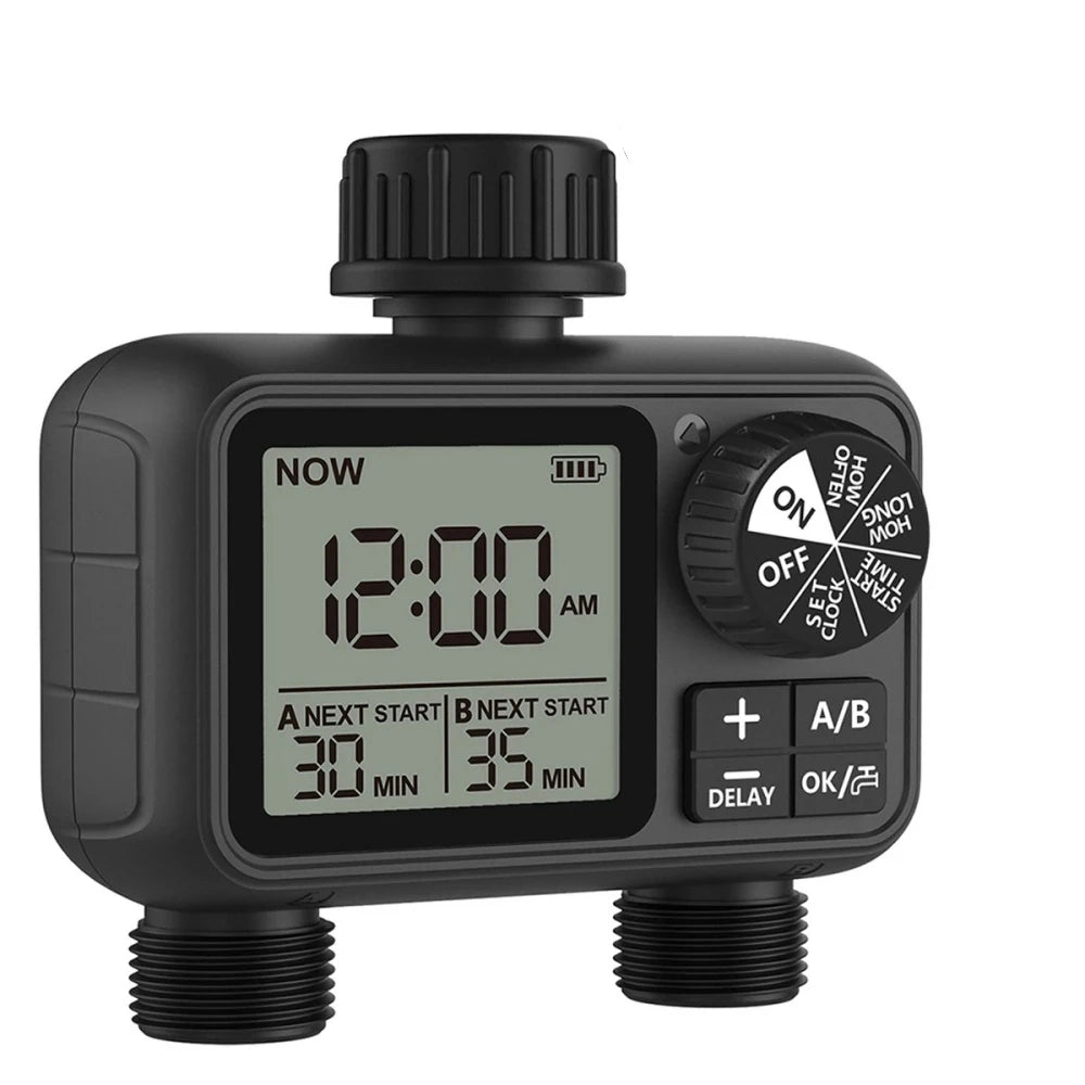 2-Outlet Digital Water Timer – Dual Zone Irrigation Controller (HCT-M06)