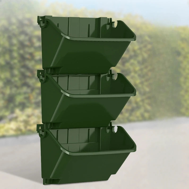 Vertical Garden Wall Planter – Hanging Plastic Flower Pot Box
