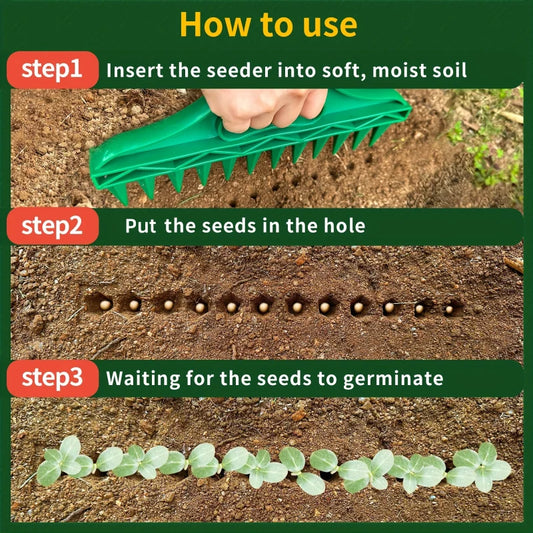 2pcs Garden Hand Dibbler Set – 12-Hole Seeder & Planting Tool