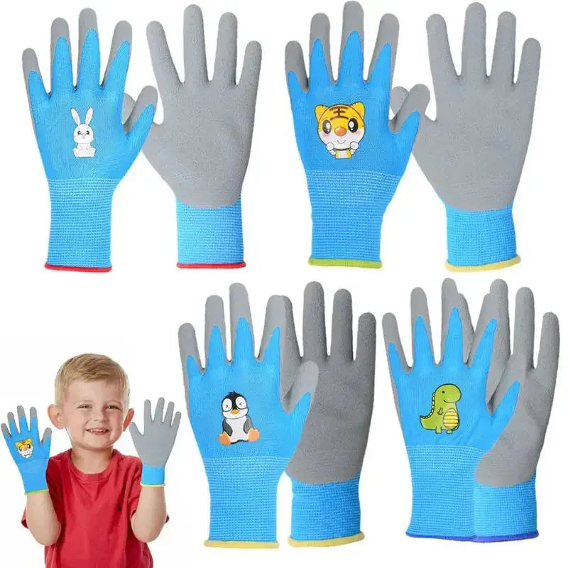 Kids Waterproof Garden Gloves – Durable Non-Slip Safety Work Gloves for Children (Pink/Blue/Yellow)