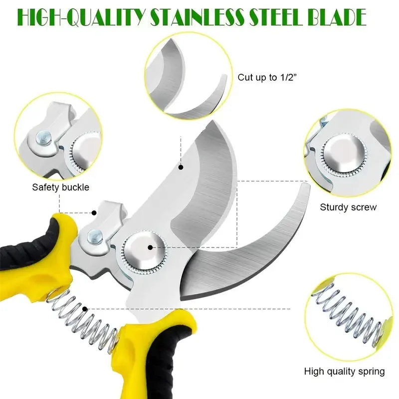 Stainless Steel Garden Pruning Shears – Tree Trimmer & Branch Cutter