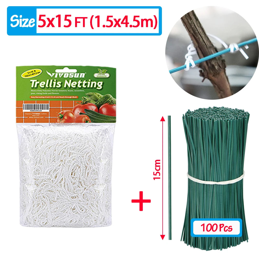 Heavy-Duty Garden Trellis Netting – Plant Support for Vines & Veggies
