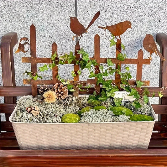 Rustic Metal Bird Garden Stake – Outdoor Fence & Garden Decoration