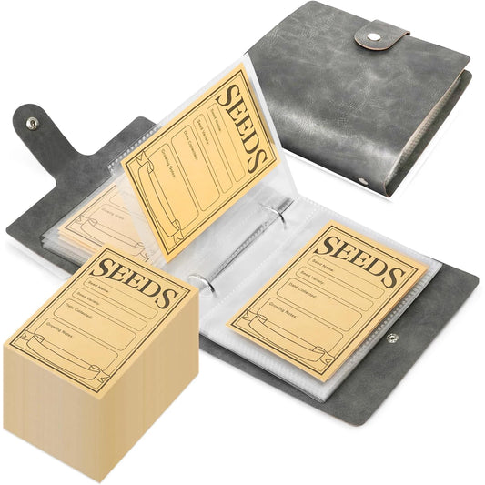 Garden Seed Organizer Binder with 50 Self-Sealing Envelopes
