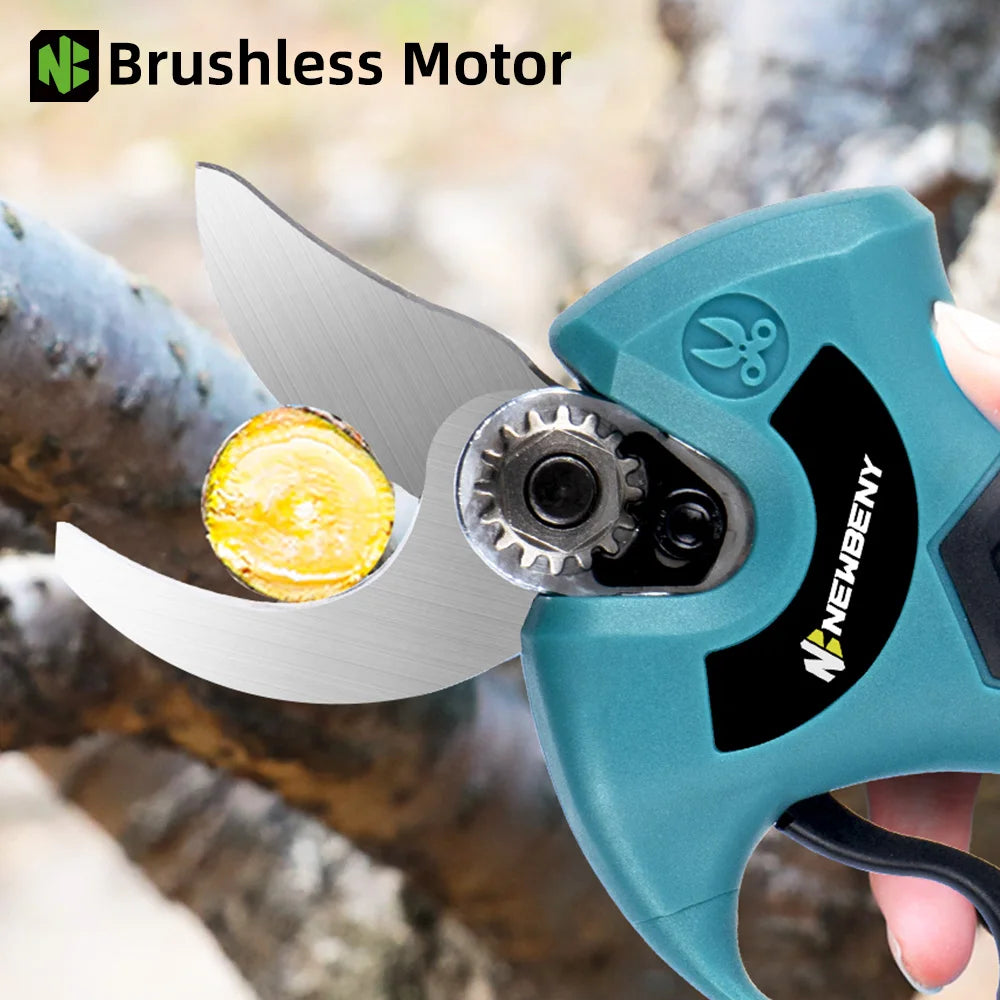 NEWBENY 30MM Cordless Brushless Electric Pruning Shears Efficient  4 Gears Fruit Tree Bonsai Garden Tools For Makita 18V Battery