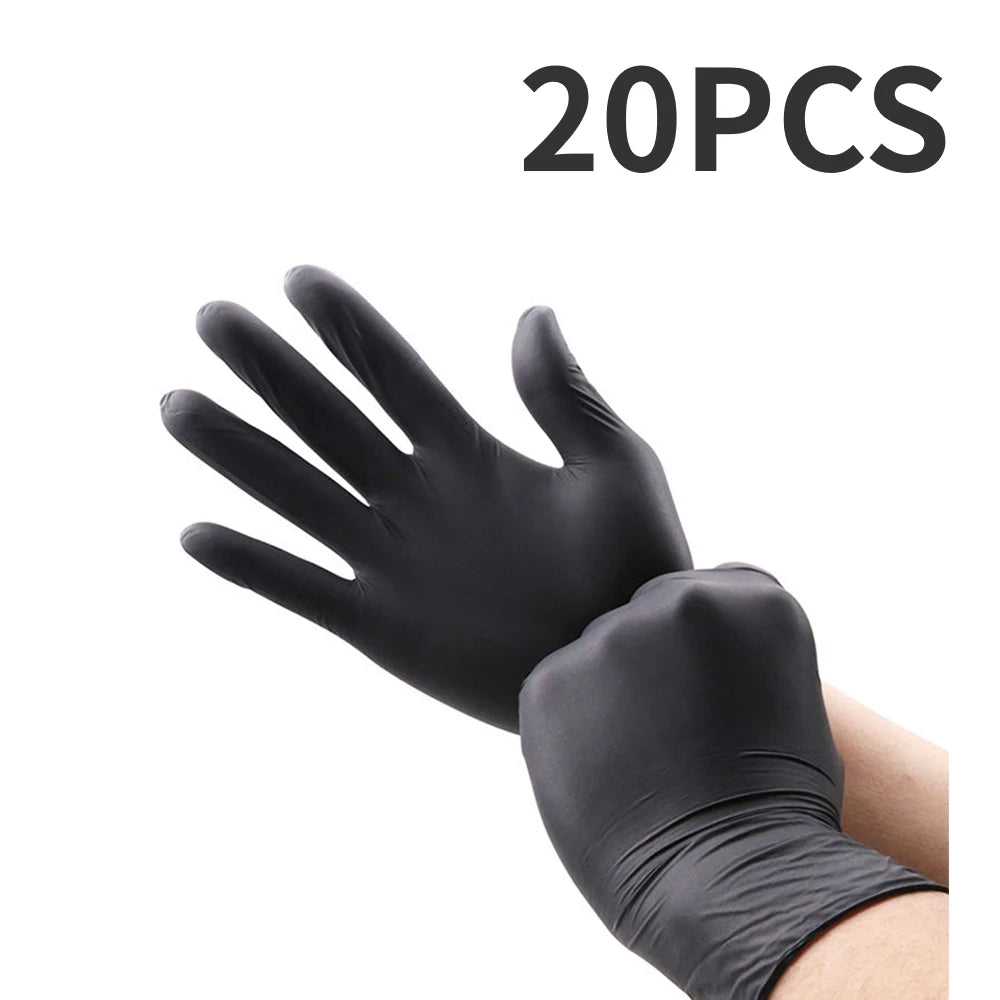 100-Pack Black Nitrile Disposable Gloves – Latex-Free, Oil-Proof, Anti-Static for Cleaning, Garden, Tattoo & Pet Care