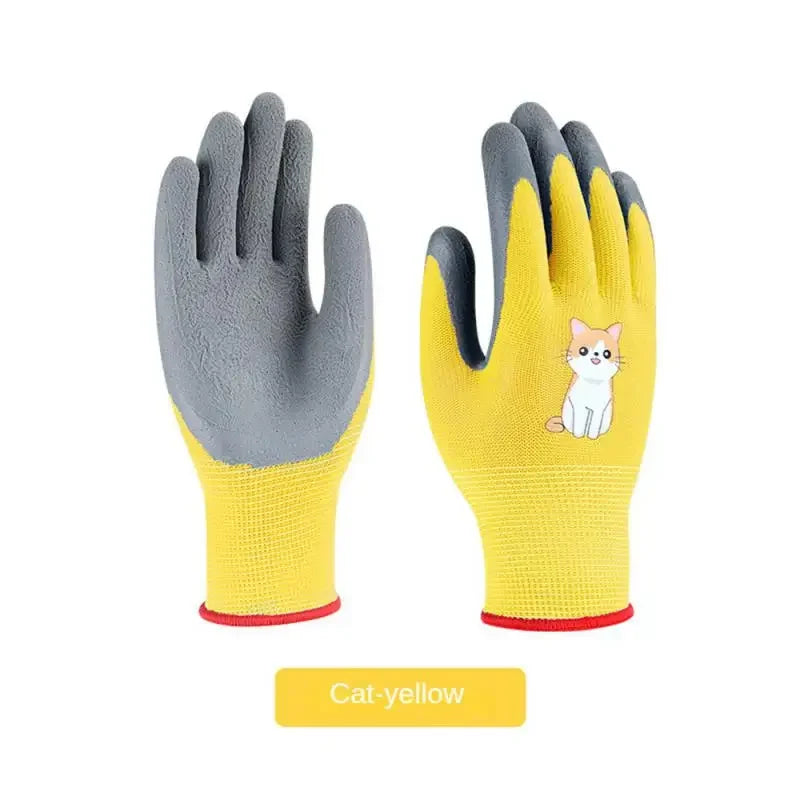 Kids Waterproof Garden Gloves – Durable Non-Slip Safety Work Gloves for Children (Pink/Blue/Yellow)