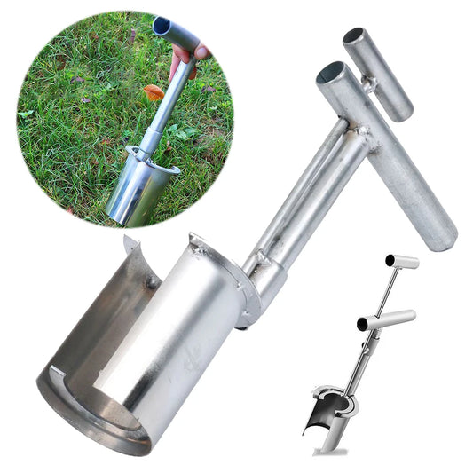 Handheld Barrel Transplanter – Stainless Steel Seedling Planter Tool